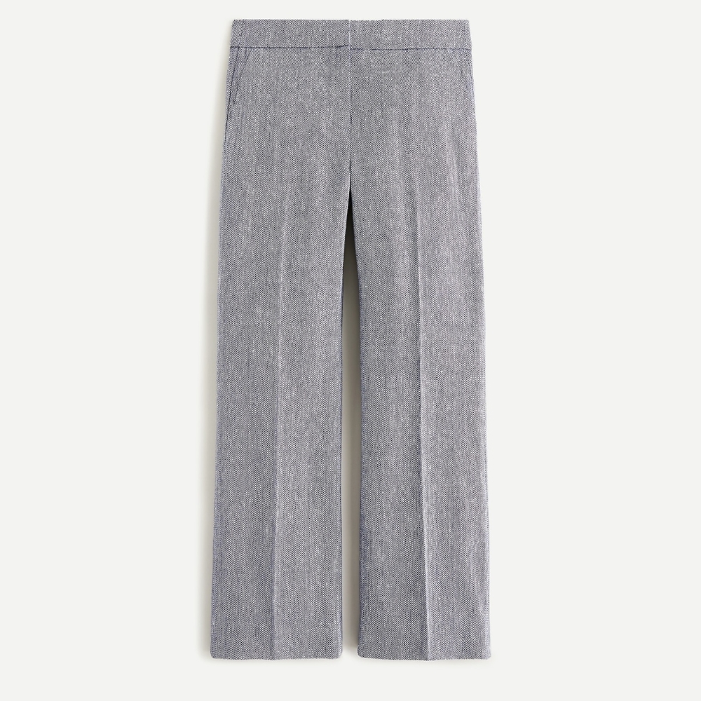 New! J Crew sz 6 Hayden Pants Italian Cotton Linen Gray Herringbone NWT